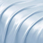 Silky Satin Ruffled Pillow Cases for Hair and Skin,Light Blue Silk Pillowcases King Set of 2 with Envelope Closure Princess Room