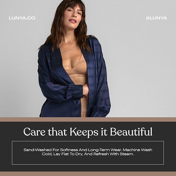 Lunya Washable Silk Robes for Women – Lightweight Short Robes with Pockets, Removable Belt & Interior Tie – Multiple Colors