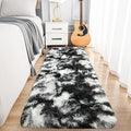 Noahas Runner Rug for Hallway,2'x6' Tie-Dyed Black and White Long Area Rugs for Bedroom Living Room,Non Slip Thick Shag Carpet for Entryway Dorm Bedside Kids Room