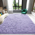 Lavender Area Rugs 4x6 Feet Rug for Bedroom Living Room, Cute Indoor Shaggy Carpets, Plush Rug for Kids Room, Fluffy Purple Rugs for Girls Boys Nursery Room Home Decor