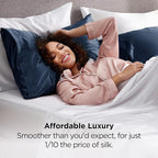 Bedsure King Size Satin Pillowcase Set of 2 - Blue Silky Pillow Cases for Hair and Skin with Envelope Closure, Similar to Silk Pillow Cases, Gifts for Women Men, 20x36 Inches, 2pcs