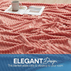 Nestl Blanket Twin Size for Bed - Cozy Warm Fuzzy Blankets for Women, Plush Small Fleece Throws for Girls - Misty Rose, 66 x 90 Inches