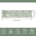 2x8 Washable Hallway Runner Rug – Non-Slip Modern Abstract Neutral Low-Pile Stain-Resistant Carpet Runner for Kitchen Entryway Bedroom Bathroom (Sage Green,2x8)