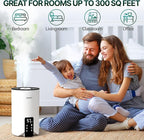 Humidifiers for Bedroom Smart Control - Dual Mist Cool & Warm Mist Humidifier 4L Big Capacity Top Fill Water Tank, Quie Humidifier, for Large Rooms Home Living Office Baby - Ultrasonic Humidifier