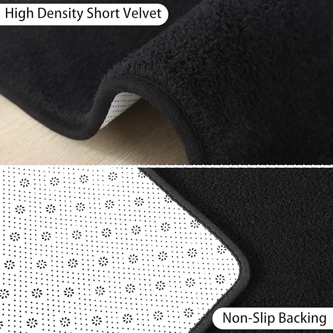 Keeko Area Rugs for Living Room Bedroom 6x9 Black, Soft Modern Large Rugs Indoor Non Slip Fluffy Rug Minimalist Low Pile Washable Carpet Rug for Kids Boys Girls Dorm Classroom Nursery Home Decor