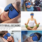 3D Sleep Mask with Bluetooth 5.4 Headphones, Wireless Music Headphones Eye Mask for Side Sleepers, Built-in HD Stereo Speakers, Adjustable & Blackout Noise Cancelling Sleeping Mask for Men Women