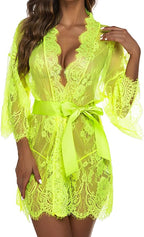 Avidlove Women's Lace Kimono Robe Babydoll Lingerie Mesh Nightgown S-5XL