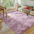 Softlife Pink Area Rug for Bedroom, Fluffy Shag Plush Shaggy 4x6 Rugs for Living Room Girls Kids, Throw Soft Fuzzy Tie Dyed Small Carpet for Dorm Bedside Ultra Cozy Non-Slip Indoor Decor