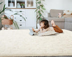 Softlife Area Rug for Bedroom, Fluffy Shag Plush Creamy Rugs for Living Room Girls, Shaggy Throw Soft Fuzzy Small Kids Carpet for Dorm Bedside Ultra Cozy Non-Slip Indoor Decor, 4x5.3 Feet