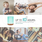 ASAKUKI Essential Oil Diffuser for Home, 300 ml Humidifier with Automatic Shut-Off, Quiet Aromatherapy Diffuser with 7 LED Lights for Living Room, Kitchen, Bedroom, Hotel - Light Brown