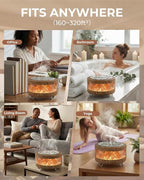 Essential Oil Diffuser with Himalayan Salt Lamp, 350ml Ultrasonic Aromatherapy Humidifier, 7 Colors LED Light, Timer & Auto Shut-Off for Home Bedroom Office Spa Yoga