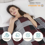 L'AGRATY Weighted Blanket - 60"x80" 15lbs Cooling Breathable Heavy Blanket Microfiber Material with Glass Beads for Adult All-Season Summer Fall Winter Soft Thick Comfort
