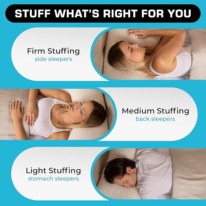 GREENGUARD Certified Standard Bed Pillows for Sleeping (2 Pack) | Adjustable Shredded Memory Foam Pillows with Removable Cooling Cover | Fluffy Pillows Support for Side, Back & Stomach Sleeper