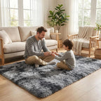 duduta Grey Plush Rugs for Bedroom 4x6 ft, Gray Fluffy Carpet for Living Room, Shag Rug for Kids Room Dorm Nursery Playroom