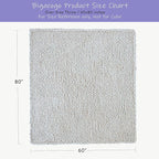 Bigacogo Chunky Knit Throw Blanket for Couch, 60x80 inches, 100% Hand Knitted with Thick Jumbo Chenille Yarn, Cozy Soft Large Rope Knot Cable Crochet Blankets for Sofa Bed Living Room, Ivory