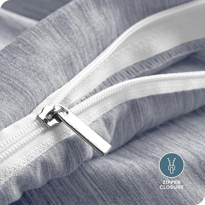 Bare Home Bedding Duvet Cover Extra Long - Premium 1800 Super Soft Collection - Lightweight, Duvet Cover - Soft Textured (Twin/Twin XL, Heathered Midnight Blue)