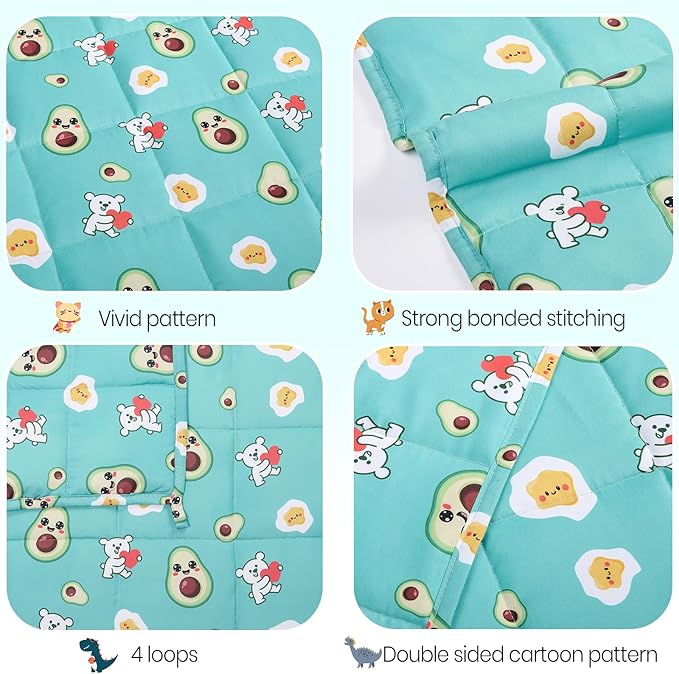 HOSUKKO Weighted Blanket - 10 lbs Green Avocado Heavy Blanket - Breathable Blanket(50 * 60 inches, 10 lbs)
