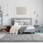 Jelymark Super Soft Shaggy Rug for Bedroom, 4x5.9 Feet Fluffy Carpet for Living Room, Fuzzy Indoor Plush Area Rug for Home Decor, Furry Floor Rugs for Dorm, Kids Nursery Rug for Girls, Grey