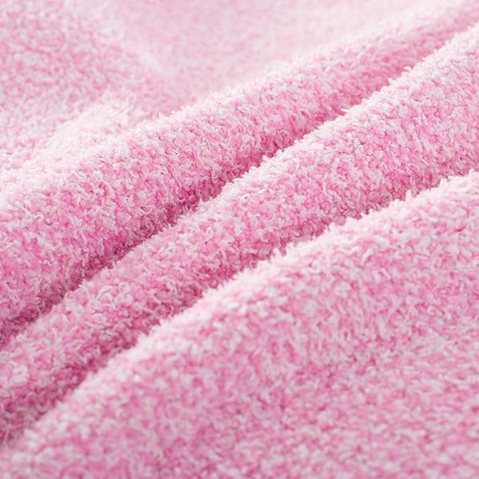 Carriediosa Heather Throw Blanket 60" X 80" Twin, 400GSM Ultra Soft Microfiber Fuzzy Fluffy Reversible Knitted Blankets Cozy Plush Lightweight and Warm Fall Throws for Couch, Bed, Sofa, Hot Pink