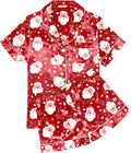 Ekouaer Womens Silk Satin Pajama Sets Soft Short Sleeve Button Down Sleepwear Top and Shorts 2 Piece Pjs Lounge Set