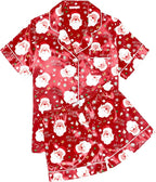 Ekouaer Womens Silk Satin Pajama Sets Soft Short Sleeve Button Down Sleepwear Top and Shorts 2 Piece Pjs Lounge Set