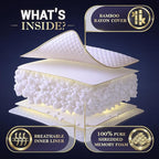 Royal Therapy Queen Memory Foam Pillow, Adjustable Shredded Odor-Free Pillow for Neck & Shoulder Pain Relief, Support for Back, Stomach, Side Sleepers, CertiPUR-US