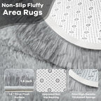 Noahas Fluffy 4x6 Area Rugs for Bedroom Living Room,Tie-Dyed Grey Thick Shag Throw Floor Carpet,Soft Shaggy Bedside Non-Slip Plush Dorm Nursery Kids Rug