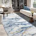 CRYPTOLITE Abstract Area Rug 5x7 Washable Rug with Non-Slip Backing Low Pile Area Rug Area Rugs for Living Room, Bedroom, Dining Room, Blue