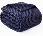 Topcee Knitted Weighted Blanket - 48"x72" 12lbs Cooling Chunky Knit Heavy Blanket for Adults Cable Yarn Knit Decorative No Beads Soft, Cozy and Cooling Weighted Throw Blankets Machine Washable