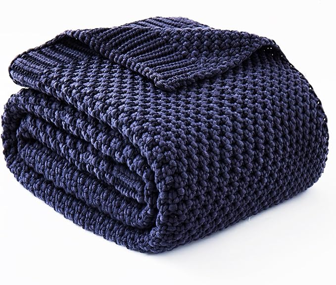 Topcee Knitted Weighted Blanket - 50"x60" 10lbs Cooling Chunky Knit Heavy Blanket for Adults Cable Yarn Knit Decorative No Beads Soft, Cozy and Cooling Weighted Throw Blankets Machine Washable