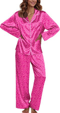 Ekouaer Pajamas For Women Set Silk Pjs 2 Piece Satin Sleepwear Long Sleeve Button Down Lounge Sets With Pant