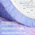 OLANLY Purple Rainbow Round Rugs for Bedroom - Machine Washable, 4x4 Feet Circle Area Rugs for Living Room, Soft and Fluffy Shaggy Carpet for Girls and Boys, Nursery Rooms, Dorms, Home Decor Aesthetic