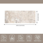 4x10 ft Extra Wide Hallway Rug – Non-Slip Washable Large Carpet Runner for Kitchen, Indoor Entryway, Modern Abstract Low-Pile Thin Floor Mat for Bedroom, Living Room, Dining Room (Beige Grey,4x10)