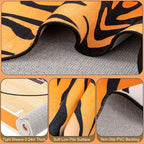Tiger Print Area Rug, Tiger Rugs 4.6x5.2 Feet Western Rug Non-Slip Animal Print Skin Faux Cashmere Carpet for for Living Room Bedroom Home Decor