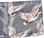 Valennia Women Long Silky Bathrobe Satin Kimono Robe Floral Printed Dressing Gown Sleepwear