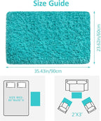 Small Fluffy Rugs for Bedroom 2x3 Teal Blue Shaggy Area Rug Soft Plush Fuzzy Fur Throw Rug for Living Room Dorm Kids Nursery Home Decor Aesthetic Carpets