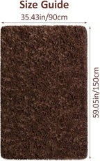 Fluffy Rugs for Bedroom Living Room 3x5 Brown Shaggy Area Rug Soft Plush Fuzzy Fur Throw Carpets Kids Rug for Nursery Kids Room Dorm Home Decor Aesthetic