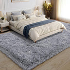KING DARE Grey Fluffy Area Rug 8x10, Ultra Soft Large Shag Living Room Rug Fuzzy Carpet, Non-Slip Plush Modern Floor Rug for Kids Boys Girls Room Bedroom Home Decor Aesthetic