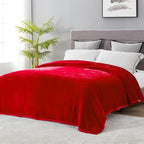DREAMNINE Ultra Large Soft Fuzzy Flannel Fleece Blanket Full Size 80" x 90", Decorative Solid Lightweight Fluffy Velvet Bed Blanket, Luxury Big Cute Cozy Shag Plush Microfiber Blankets for Bedroom,Red
