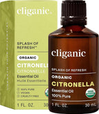 Cliganic Organic Citronella Essential Oil - 100% Pure Natural for Aromatherapy Diffuser | Non-GMO Verified
