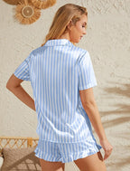 Silk Pajamas for Women Satin Womens Pajama Sets Short Sleeve Set 2-Piece Sleepwear