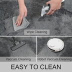 Ultra Soft Shag 8x10 Gray Area Rug – 8x10 Rugs for Living Room, Non-Slip, Fluffy Plush Large Carpet, Shaggy Furry Rug for Bedroom, Dorm, Kids and Girls Room, Nursery, Home Office Décor