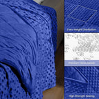 Wemore Minky Dot Weighted Blanket for Adults King Size 25 lbs, Soft Cozy Heavy Blanket for Bed and Couch, Breathable Blanket for All-Season with Glass Beads, Blue 80 x 87 inches