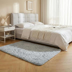 duduta Grey Soft Fluffy Rectangle Rug 3x5 ft, Shag Furry Plush Throw Rug for Bedroom Nursery Living Room Home Decor