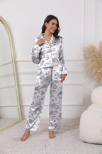 Ekouaer Pajamas For Women Set Silk Pjs 2 Piece Satin Sleepwear Long Sleeve Button Down Lounge Sets With Pant