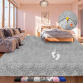 9x12 Shag Area Rugs for Living Room, Extra Large Ultra Soft Fluffy Furry Rug for Bedroom, Indoor Carpet Plush Fuzzy Nursery Rugs for Kids Girls and Boys, Dorms, Home Decor Aesthetic, Light Grey