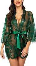 Avidlove Women's Lace Kimono Robe Babydoll Lingerie Mesh Nightgown S-5XL