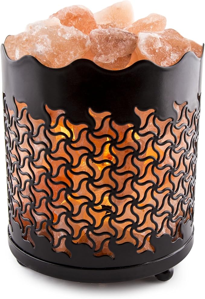 Himalayan Pink Salt Lamp Basket & Dimmer Cord Bulb