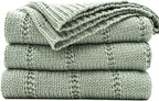 RECYCO Cable Knit Sage Green Throw Blanket Twin Size for Couch, Super Soft Warm Cozy Decorative Knitted Throw Blanket 3.6LB for Bed, Sofa, Chair Large 60"x80"