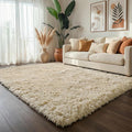 Amdrebio Beige Area Rugs for Bedroom Kids Room Decor, Fluffy Plush Shaggy Furry Fuzzy Small Rug 3x5 for Home Office Preppy Dorm, Soft Cute Shag Neutral Tan Carpet for Teens Baby Nursery Playroom